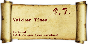Valdner Tímea névjegykártya